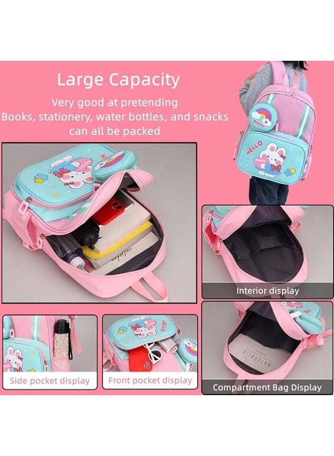 Sylqvxh Toddler Backpack Kids Cute Cartoon Schoolbag Lightweight Bookbags Daypack School Backpack with Adujustable Strap Small Preschool Daycare Bag with Coin Pocket for Girls Boys - Image 4